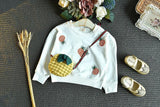 Kid Baby Girl Autumn Embroidered Long Sleeve Plaid Skirt Dress 2 Pcs Set