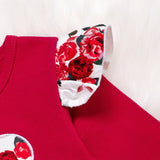 Kid Baby Girl Valentine's Day Red Floral Heart 2 Pcs Sets