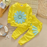 Kid Baby Girl Fashion Sun Flower Pattern Long Sleeve 2 Pcs Set