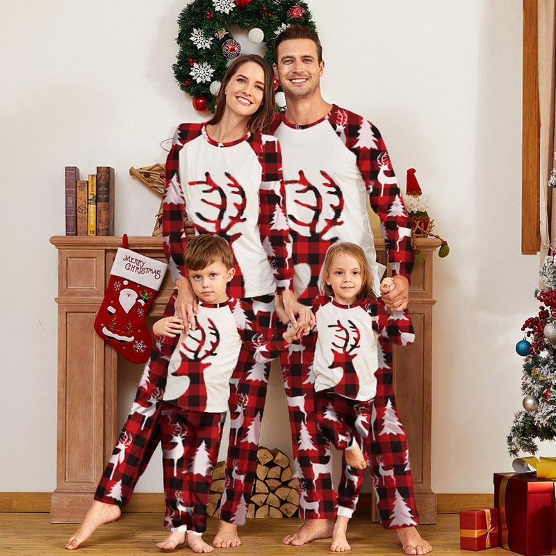 Family Matching Pajamas Printed Father Mother Kids Homewear