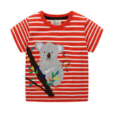 Kid Baby Boys Cotton Animals Stripe T-shirts