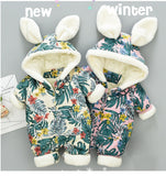 Hooded Baby Rompers Winter Thicken Boys Girls Jumpsuits