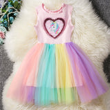 Kids baby Girls Unicorn Party Dress Birthday Tutu Princess Dress