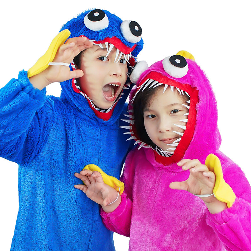 Kid Boy Girl Huggy Wuggy Costume Plush Jumpsuit Carnival Pajamas