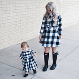 Family Matching Mother Daughter Striped Dresses