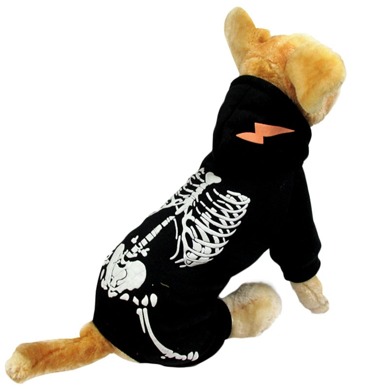 Pet Cat Dog Luminous Skeleton Clothes Soft Comfortable
