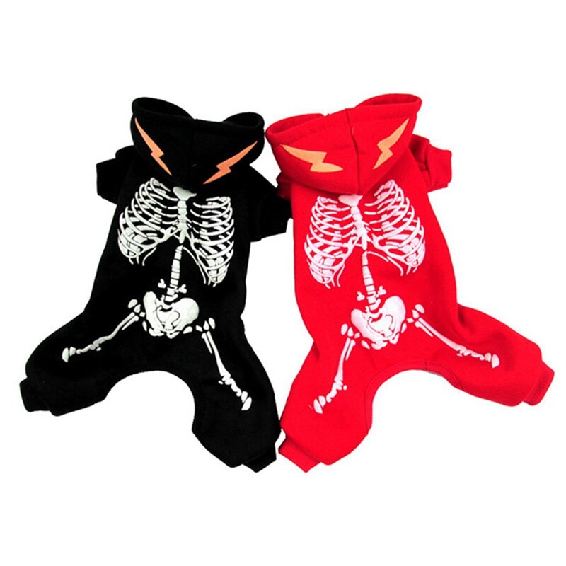 Pet Cat Dog Luminous Skeleton Clothes Soft Comfortable