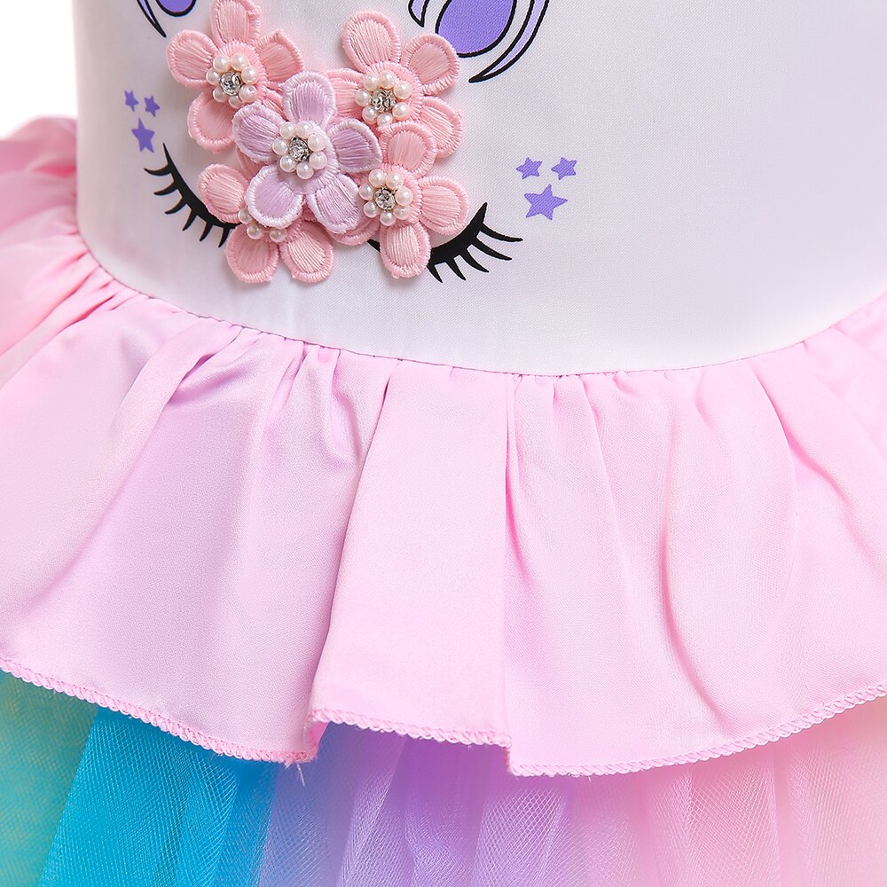 Kid Baby Girls Unicorn Tutu Pastel Rainbow Dress