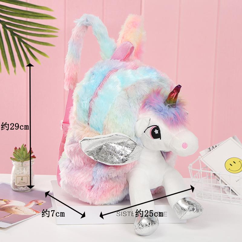 Kid Baby Girl Unicorn Bag 3D Zipper Toy Doll Backpack For Kidergarten