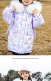 Christmas Kid Girls Teen Long Silver Jacket Coat Snowsuit