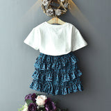 Kid Baby Girl Short-sleeved Cake Skirt Summer Set 2 Pcs