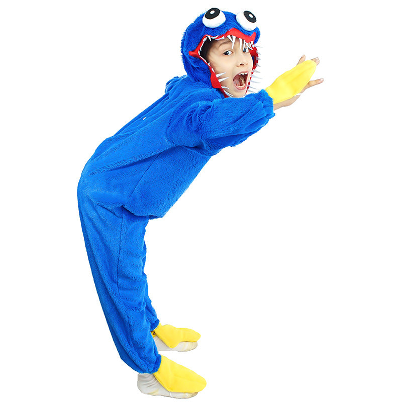 Kid Boy Girl Huggy Wuggy Costume Plush Jumpsuit Carnival Pajamas