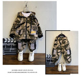 Kid Baby Boys Suit Hooded Camo Sport Set 2 Pcs