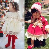 Kids Baby Girls Flared Sleeve Lace Bowknot Princess Dress