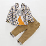 Kids Boys Baby Suits Toddler Plaid Outfits 3 Pcs