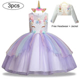 Kids Baby Girls Dresses Unicorn Dress 3 Pcs Set