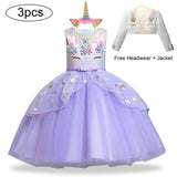 Kids Baby Girls Dresses Unicorn Dress 3 Pcs Set