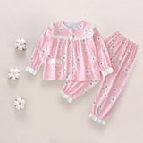 Kid Baby Girl Spring Autumn Girl Pink Sleepwear Pajamas