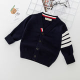 Kids Baby Boy Striped Knitting Cardigan Sweater Coat