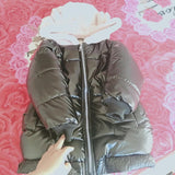 Kids Girl Winter Jacket Long Plus Velvet Coat Snowsuit