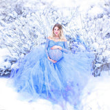 Maternity Lace Dresses Mesh Long Photo Dress