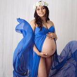 Maternity Photography Long Dress Fancy Slit Maxi Chiffon Gown