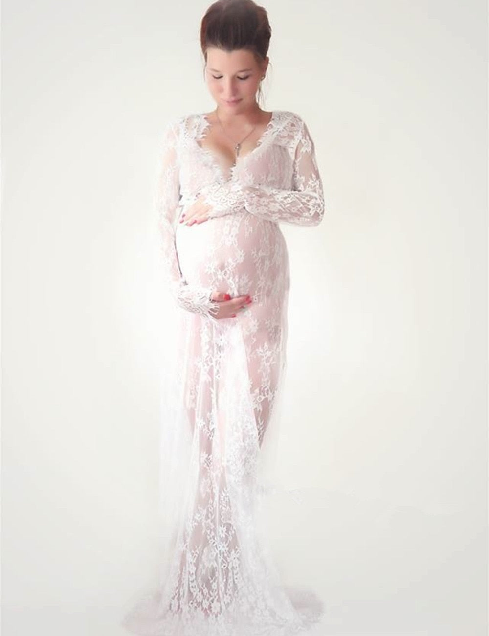 Maternity Gown Lace Dress Fancy Shooting Photo Dress