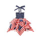 Baby Girls Independence Day Ruffle 4th of July Stripe Stars Print Dress