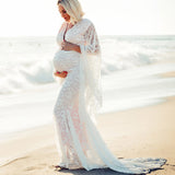 Maternity Photography Props Clothing  Sexy Lace  V-neck  Sleeves Dress