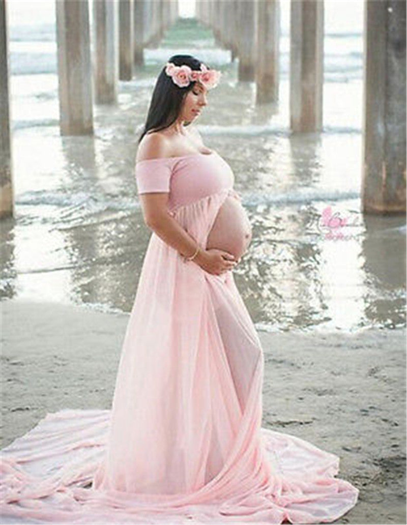Maternity Photography Props Chiffon Pregnancy Maxi Gown Dresses