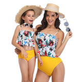 Family Matching Swimsuit Floral Printed Bikini  Beach Holiday Set