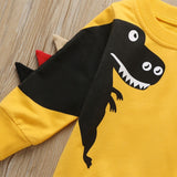 Kid Baby Boy Girl Cotton Dinosaur Print Long Sleeve  Casual  T Shirts