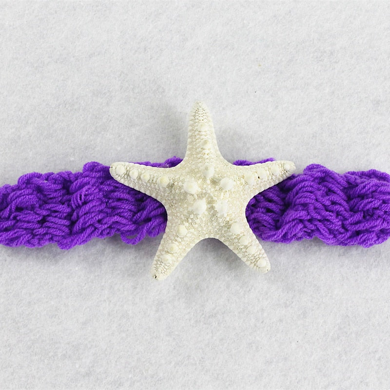 Baby Girl Knitted Mermaid Tutu Starfish Headband Photography Props Sets