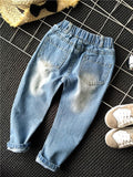 Kids Baby Boy Girl Jeans Hole Denim Pant Trousers Pants