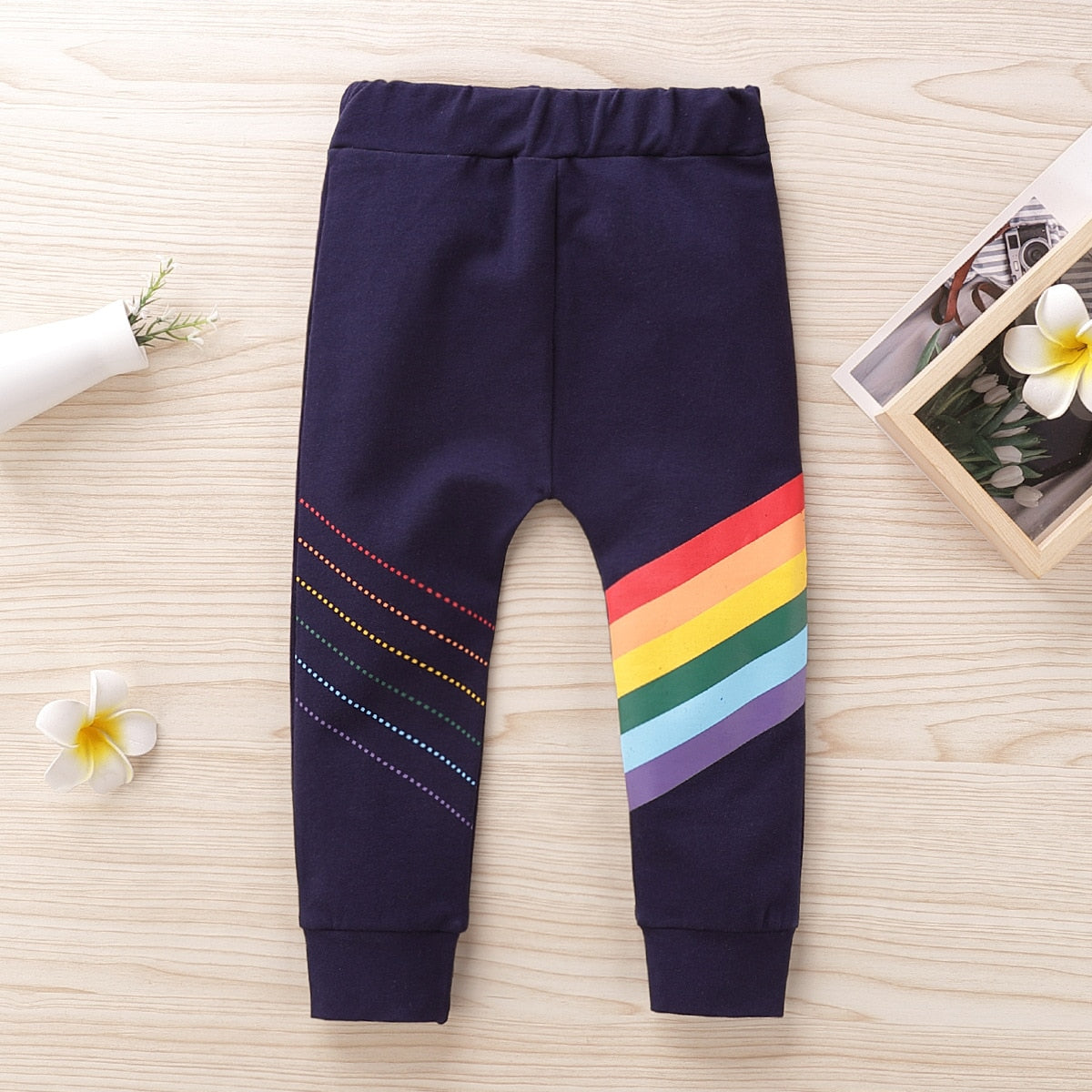 Kid Baby Girl Cotton Rainbow Print Long Comfortable Long Pants