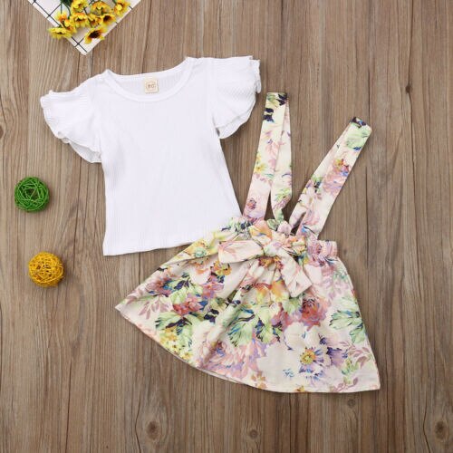 Kids Baby Girls Floral Dress Outfits Sets 2 Pcs