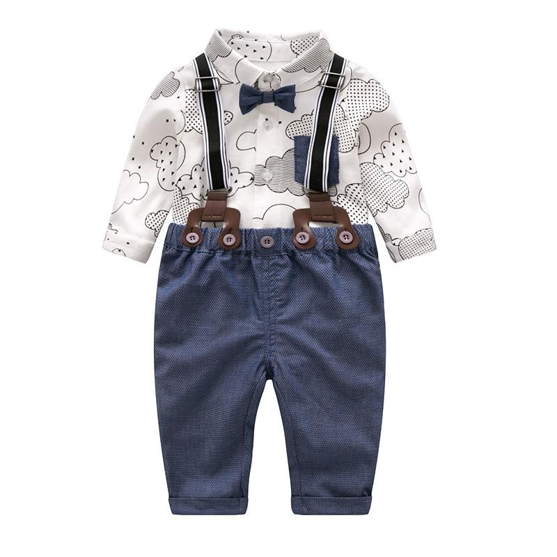 Baby Boy Formal Set Cotton Bow Gentleman Sets 2 Pcs