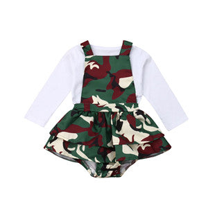 Kid Baby Girl Sister Matching Camo Shorts Casual Outfit 2 Pcs Sets