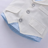 Baby Boys White Vest Shorts 3 Pieces Sets