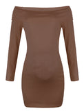 Maternity Long Sleeve Ruched Casual Knee Length Shirred Dress