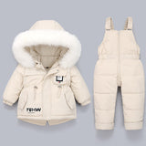 Baby Girl Girl Down Jacket Suit Thickened 2 Pcs Sets