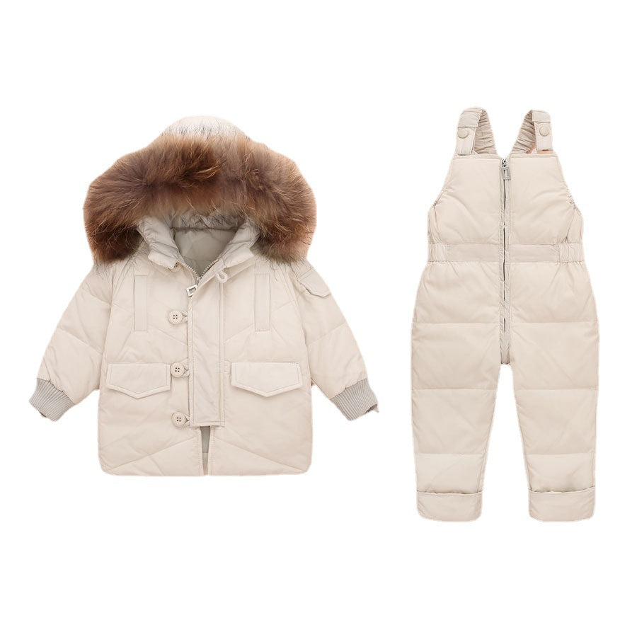 Baby Girl Boy Down Jacket Winter Thicken 2 Pcs Sets
