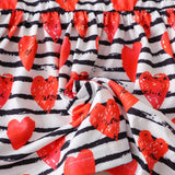 Kid Baby Girls Valentine's Day Dovetail Heart Stripe 2 Pcs Sets