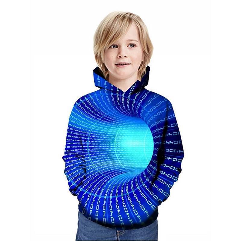 Kid Baby Boy 3D Visual Deception Digital Printing Whirlpool Hoodies