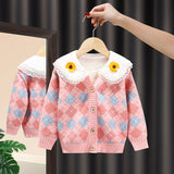 Kid Baby Girl Sweater Plush Spring Autumn Knitted Cardigans