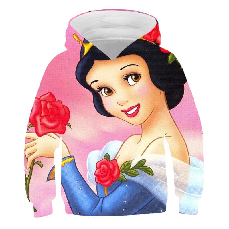 Kid Girl Sweatshirts 3D Printed Dish Series Princess Printed Hoodies