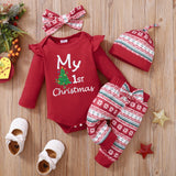 Baby Girl Cute Festive Snowflake Christmas 3 Pcs Sets