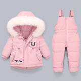 Baby Girl Girl Down Jacket Suit Thickened 2 Pcs Sets