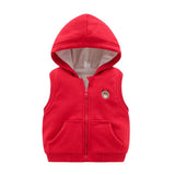 Kid Baby Boy Girl Hooded Zippered Jacket Velvet Warm Vest Coats