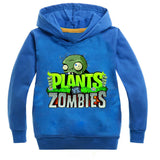 Kid Baby Boy Girl Plants vs Zombie Pea Shooter Perimeter Print Long Sleeved Hoodie